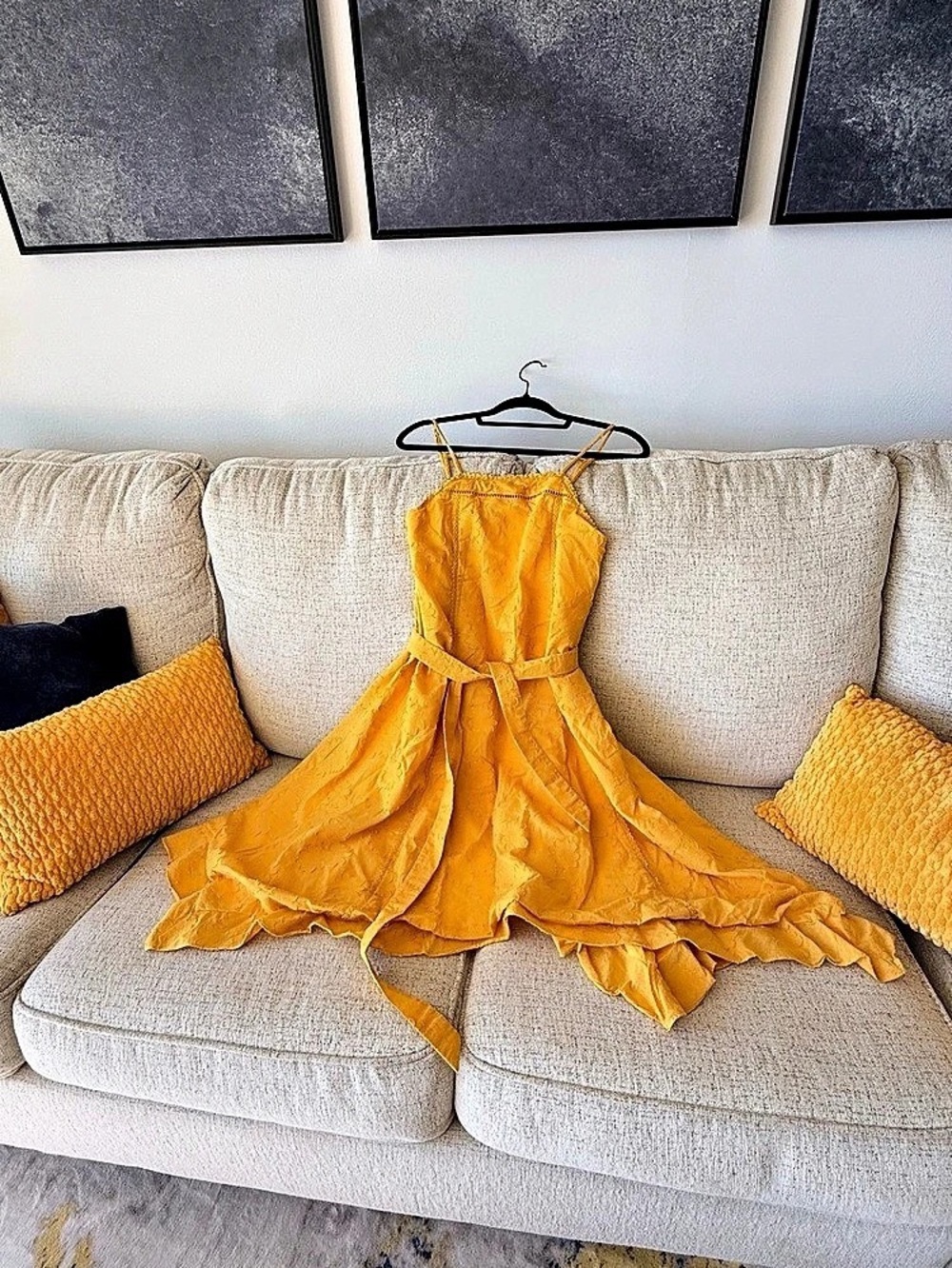 Tula Rosa Yellow Mini Dress Like New